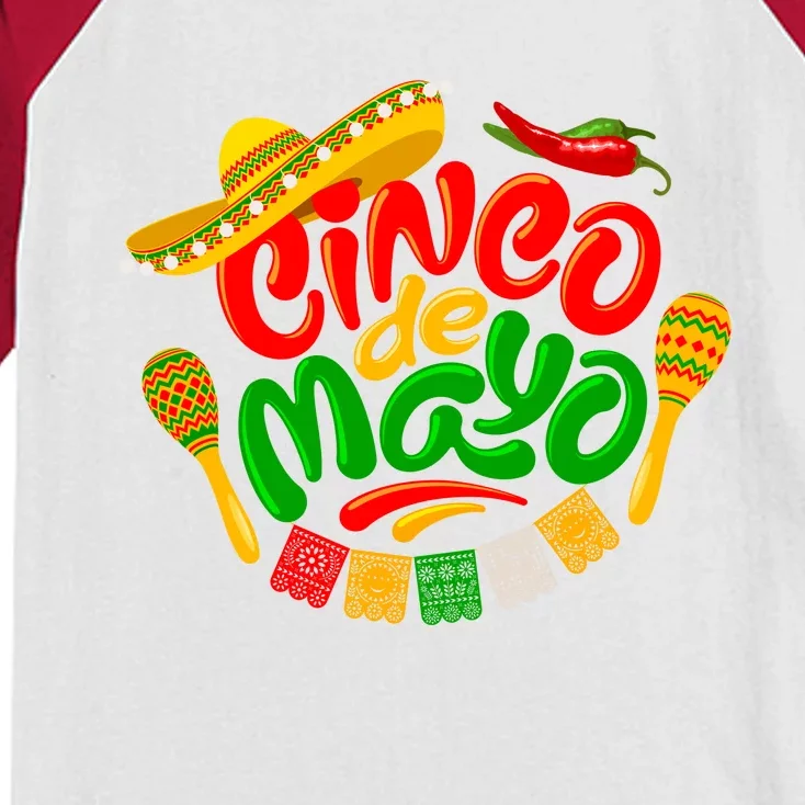 Cinco De Mayo Celebration Fiesta Kids Colorblock Raglan Jersey