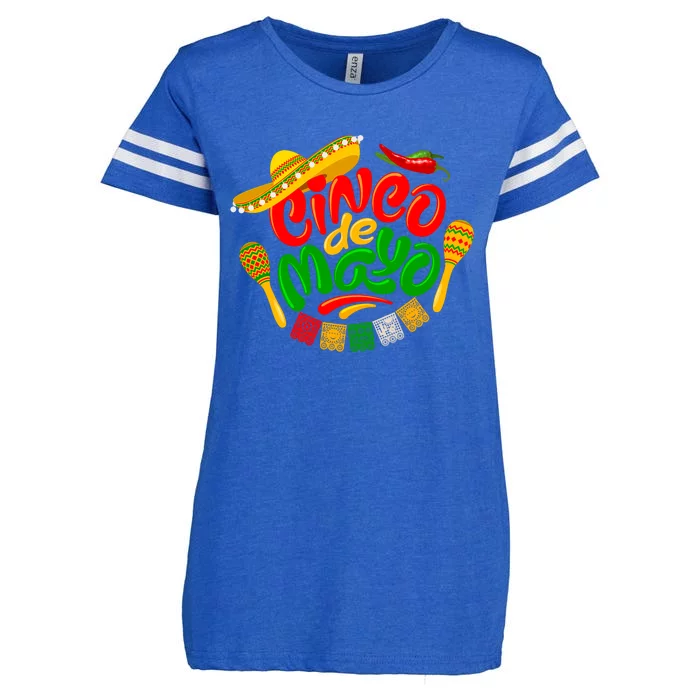 Cinco De Mayo Celebration Fiesta Enza Ladies Jersey Football T-Shirt