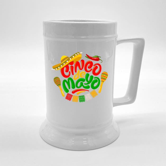 Cinco De Mayo Celebration Fiesta Front & Back Beer Stein