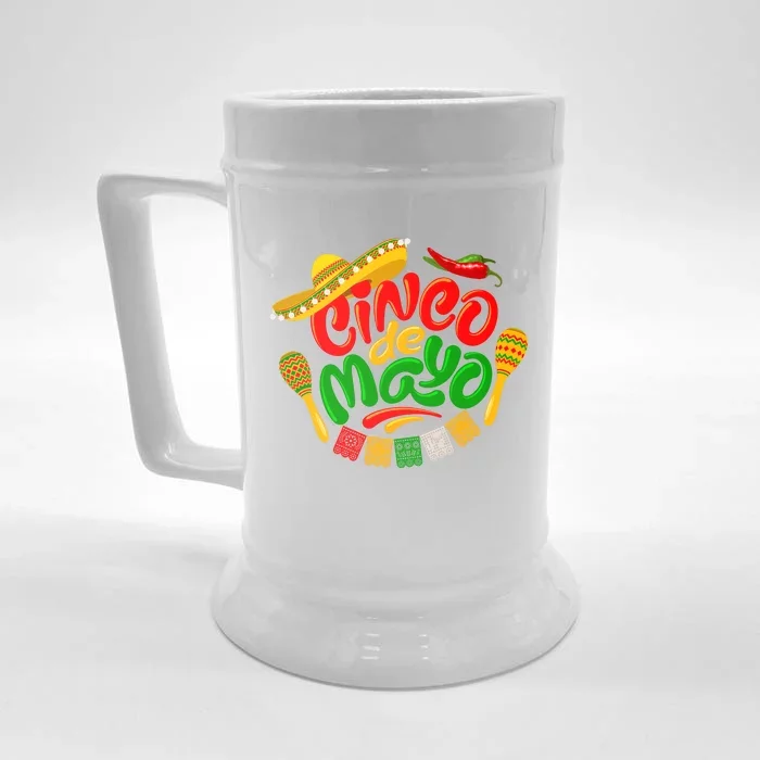 Cinco De Mayo Celebration Fiesta Front & Back Beer Stein