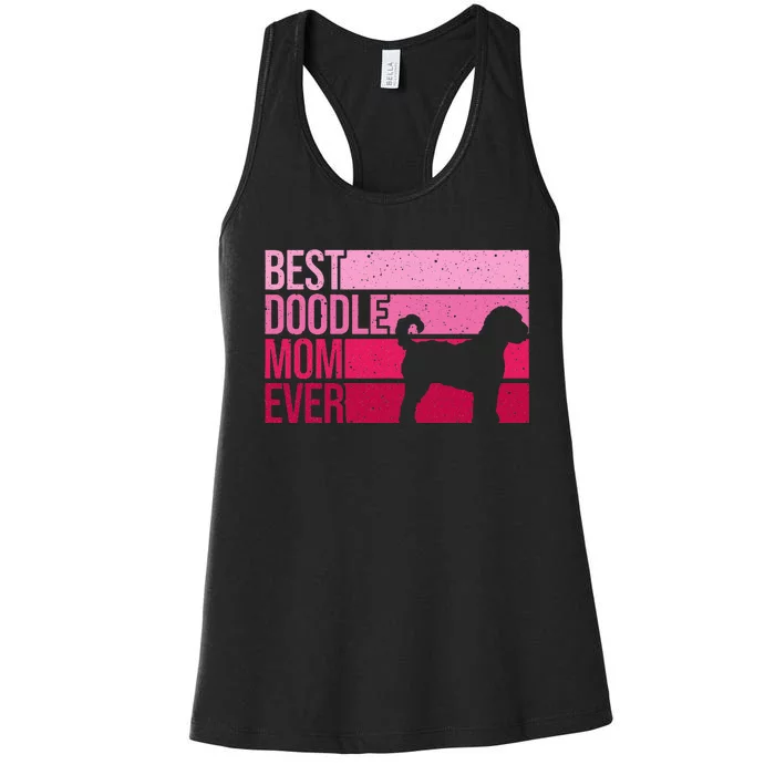 Cool Doodle Mom Art Aussiedoodle Goldendoodle Dog Women's Racerback Tank