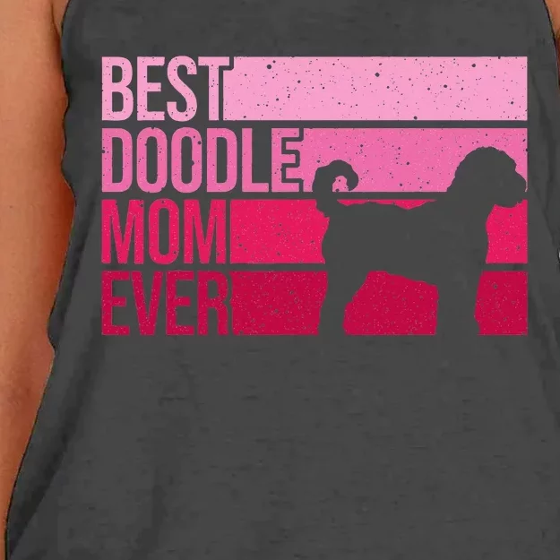 Cool Doodle Mom Art Aussiedoodle Goldendoodle Dog Women's Knotted Racerback Tank