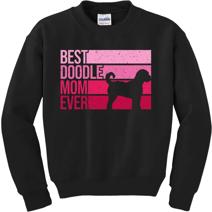 Cool Doodle Mom Art Aussiedoodle Goldendoodle Dog Kids Sweatshirt