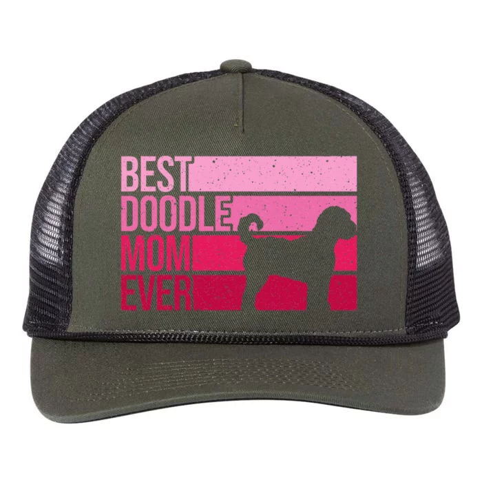 Cool Doodle Mom Art Aussiedoodle Goldendoodle Dog Retro Rope Trucker Hat Cap