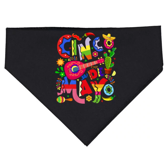 Cinco De Mayo Mexican Fiesta 5 De Mayo USA-Made Doggie Bandana