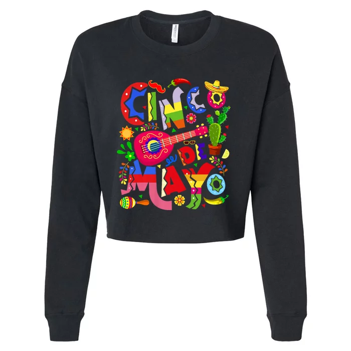 Cinco De Mayo Mexican Fiesta 5 De Mayo Cropped Pullover Crew