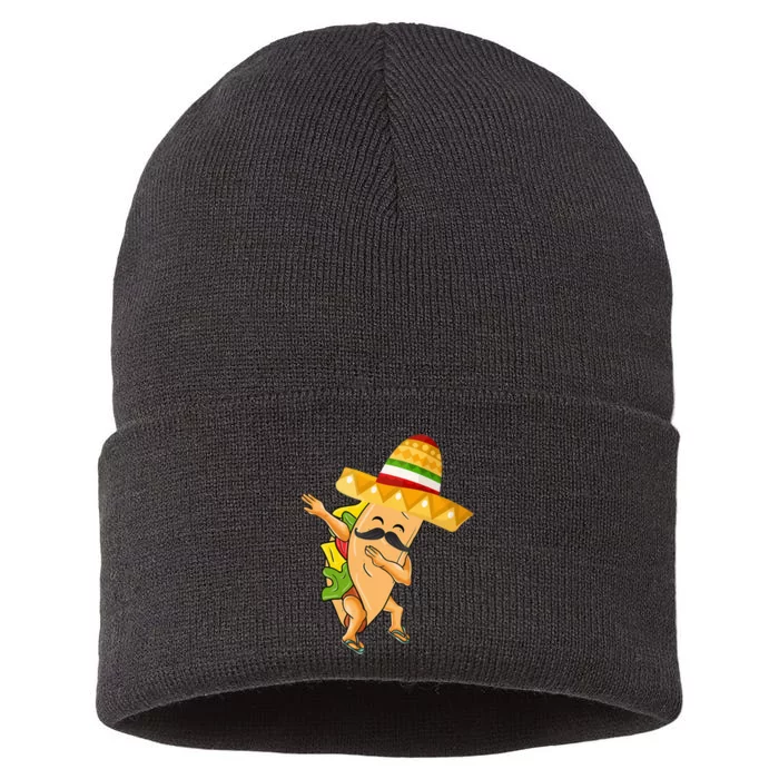 Cinco De Mayo Dabbing Taco Cinco De Mayo Sustainable Knit Beanie