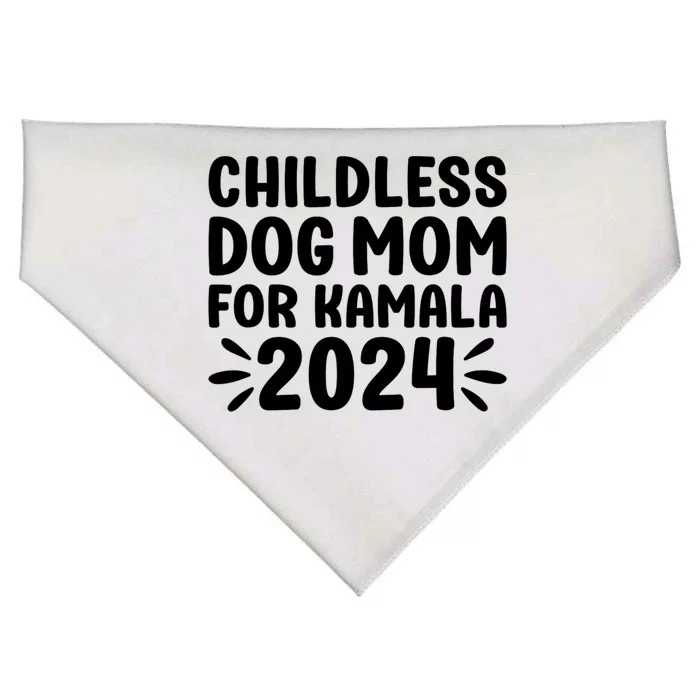 Childless Dog Mom For Kamala 2024 USA-Made Doggie Bandana