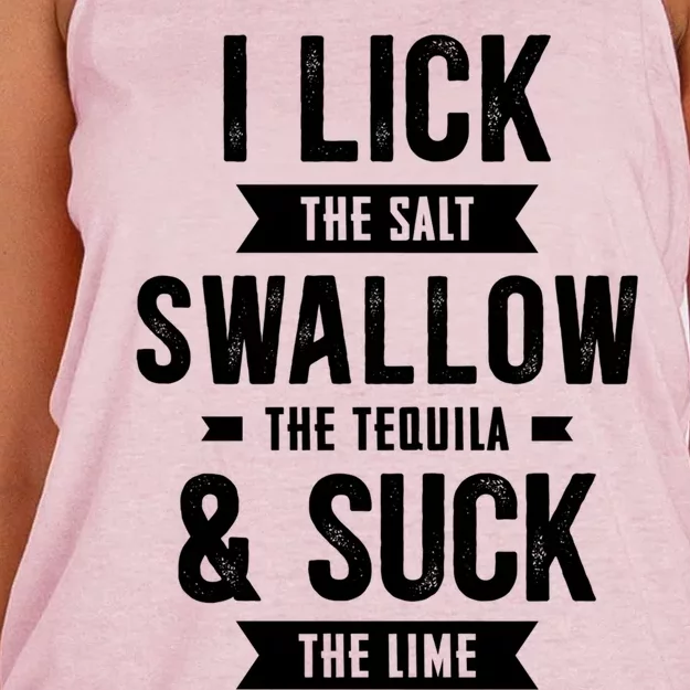 Cinco De Mayo I Lick Salt Swallow Tequila Suck Lime Gift Women's Knotted Racerback Tank