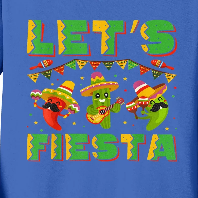 Cinco De Mayo Lets Fiesta Squad Kids Long Sleeve Shirt