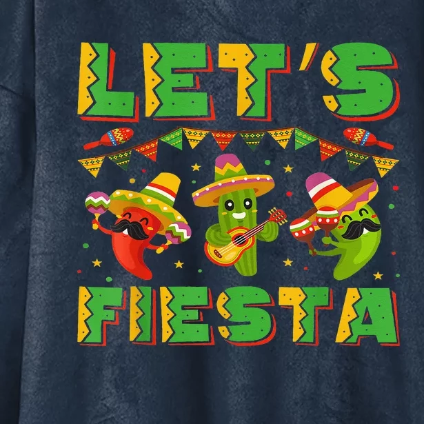 Cinco De Mayo Lets Fiesta Squad Hooded Wearable Blanket