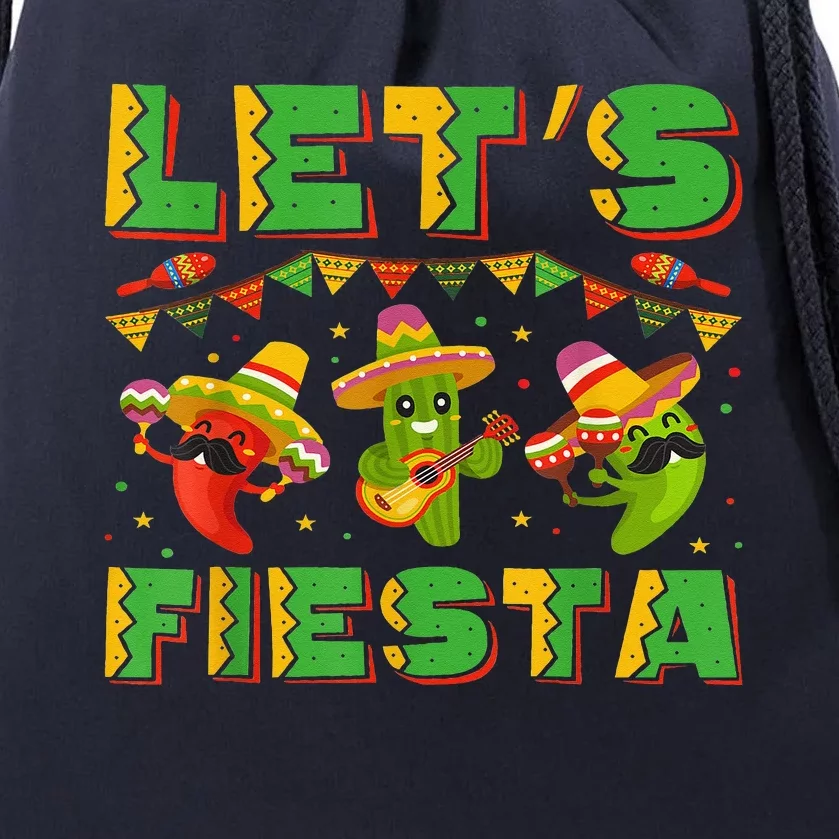 Cinco De Mayo Lets Fiesta Squad Drawstring Bag