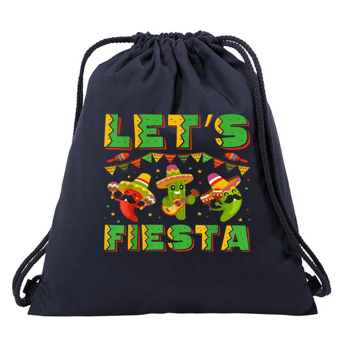 Cinco De Mayo Lets Fiesta Squad Drawstring Bag