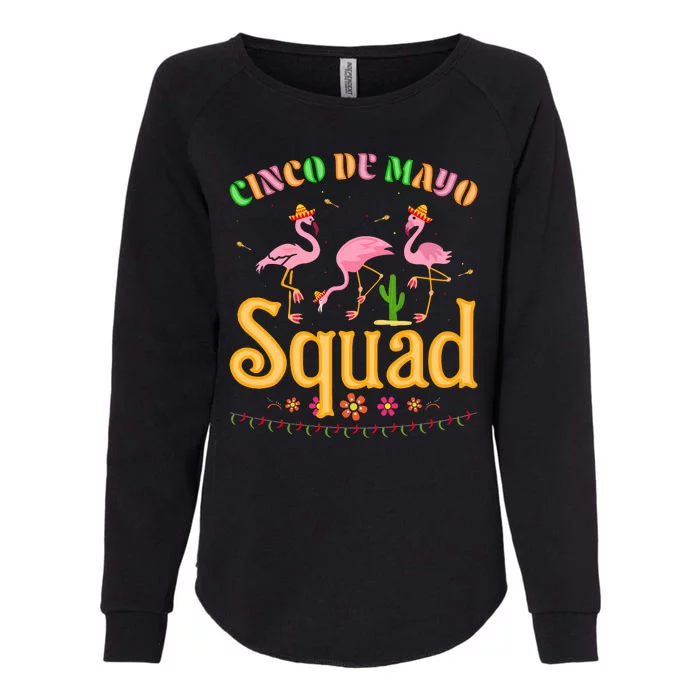 Cinco De Mayo Squad Flamingo Womens California Wash Sweatshirt