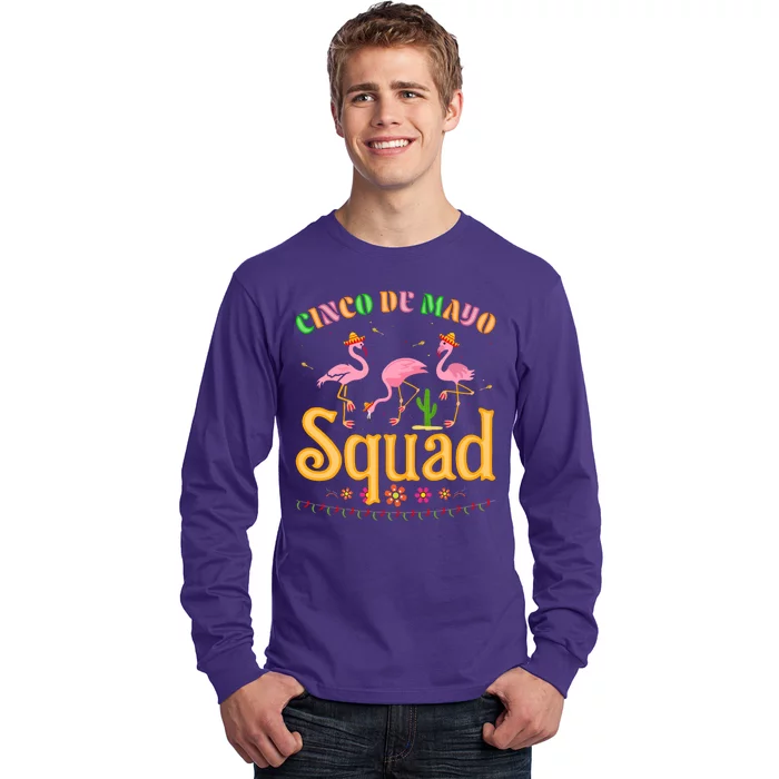 Cinco De Mayo Squad Flamingo Long Sleeve Shirt