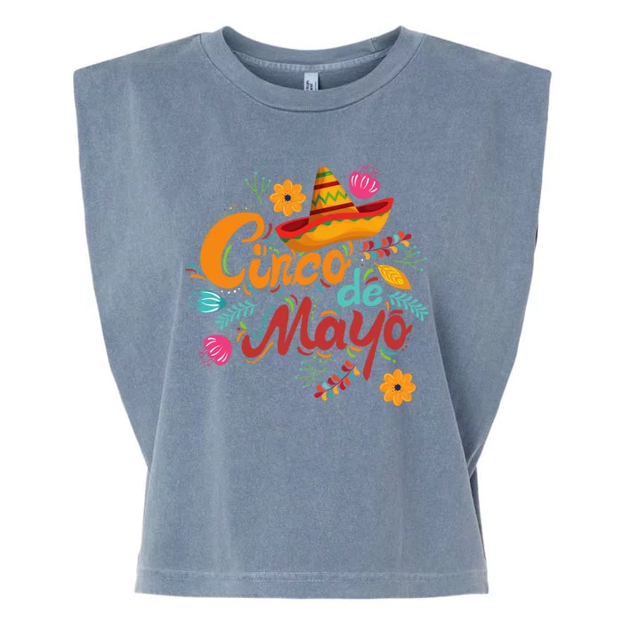 Cinco De Mayo Fiesta Celebration Garment-Dyed Women's Muscle Tee