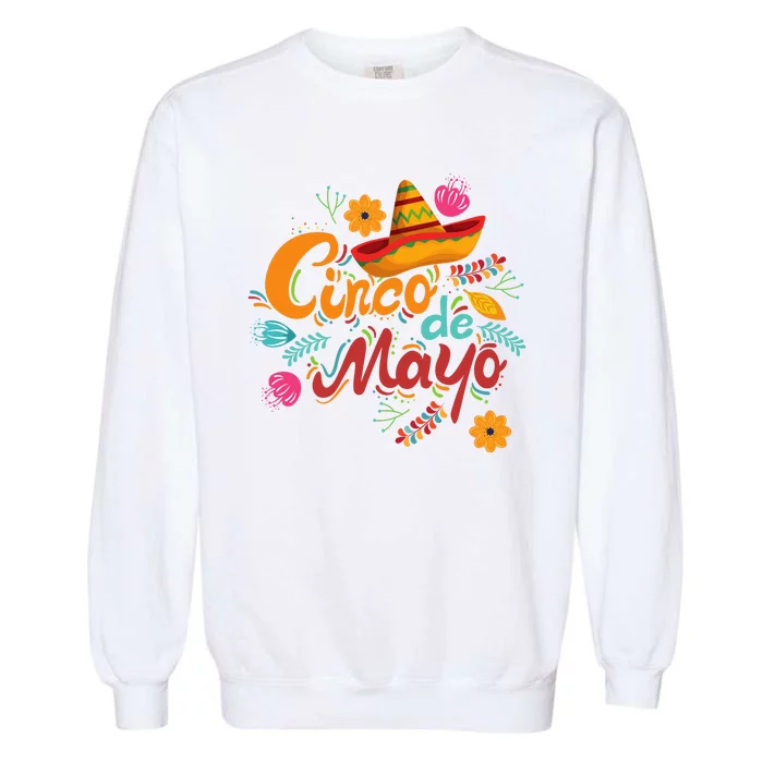 Cinco De Mayo Fiesta Celebration Garment-Dyed Sweatshirt