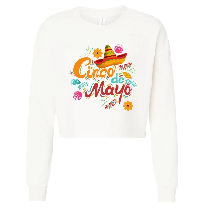 Cinco De Mayo Fiesta Celebration Cropped Pullover Crew