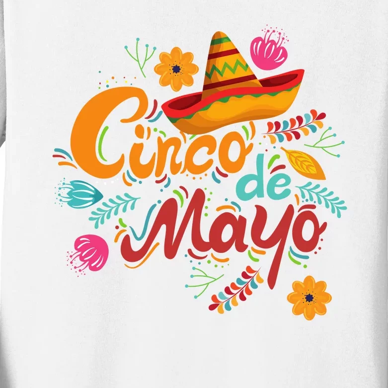 Cinco De Mayo Fiesta Celebration Kids Long Sleeve Shirt