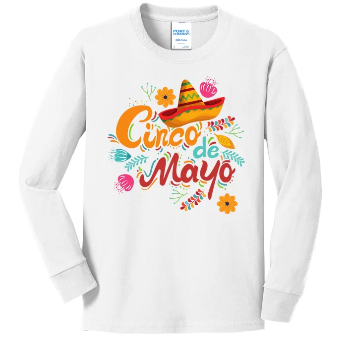 Cinco De Mayo Fiesta Celebration Kids Long Sleeve Shirt