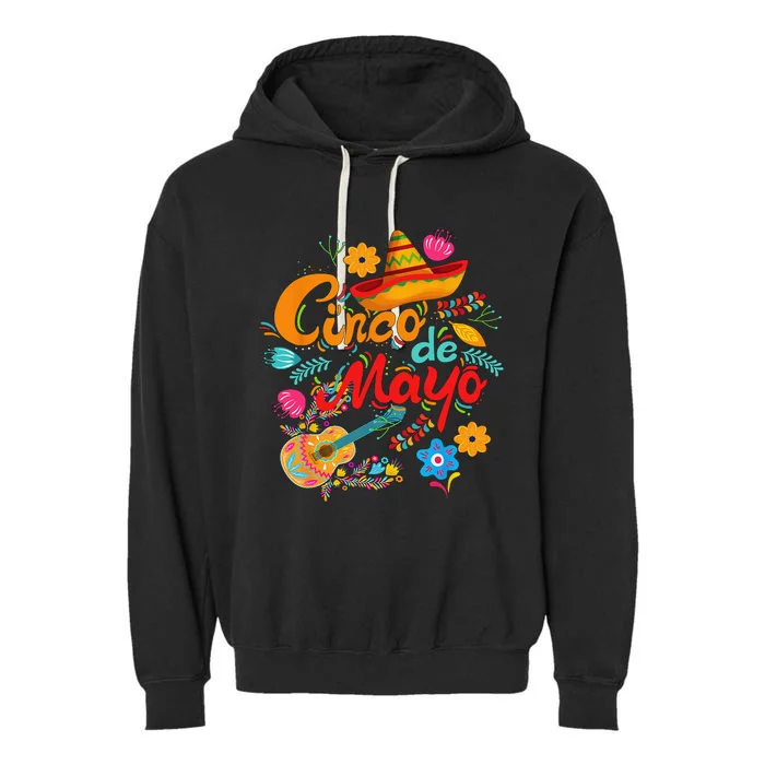 Cinco de Mayo, funny Mexican fiesta 5 De Mayo Garment-Dyed Fleece Hoodie