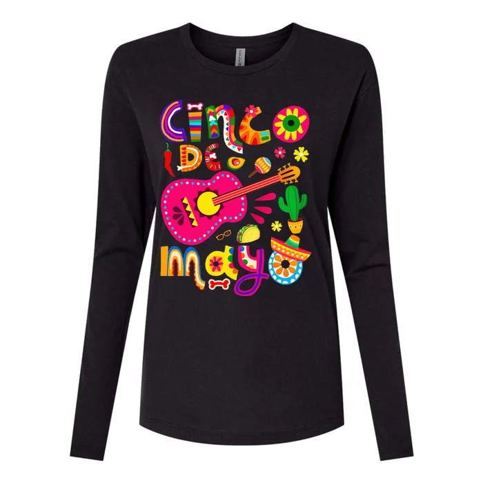 Cinco De Mayo Mexican Fiesta 5 Womens Cotton Relaxed Long Sleeve T-Shirt