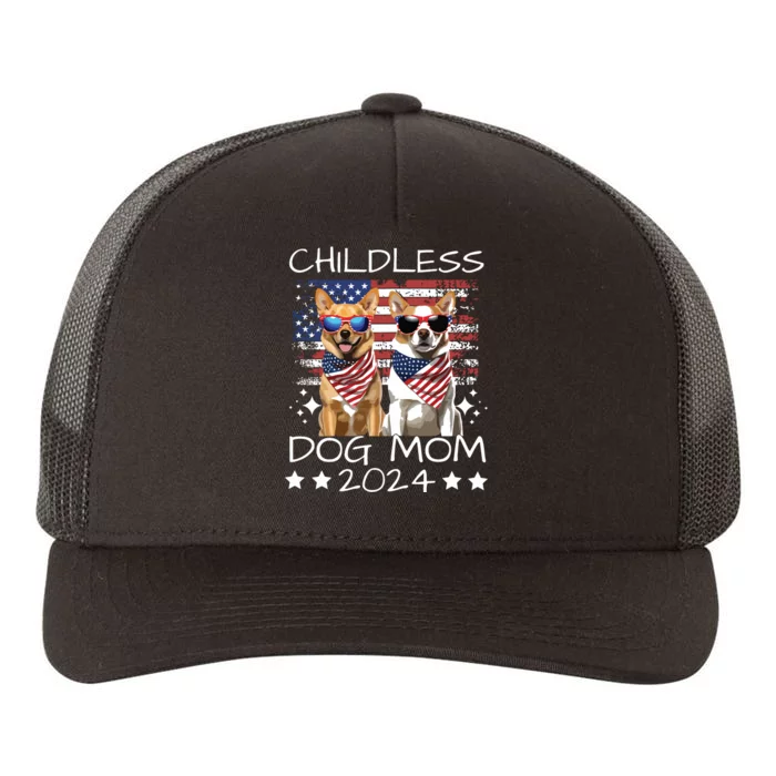 Childless Dog Mom 2024 Elect Vote Kamala Harris 2024 Funny Yupoong Adult 5-Panel Trucker Hat