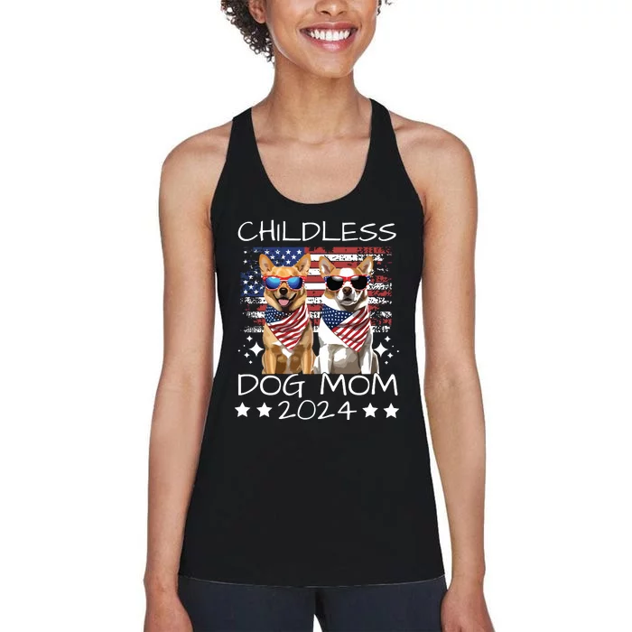 Childless Dog Mom 2024 Elect Vote Kamala Harris 2024 Funny Women's Racerback Tank