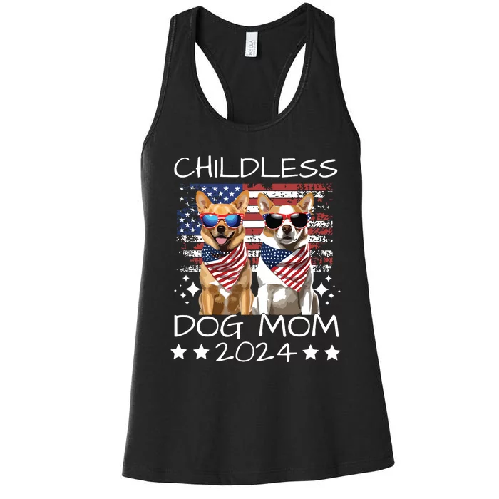 Childless Dog Mom 2024 Elect Vote Kamala Harris 2024 Funny Women's Racerback Tank