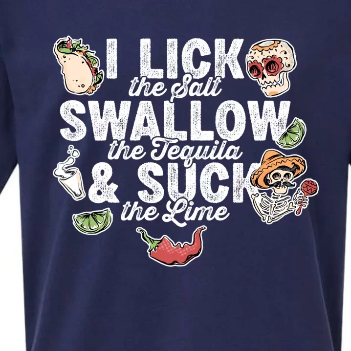 Cinco De Mayo Lick Salt Swallow Tequila Suck Lime Costume Gift Sueded Cloud Jersey T-Shirt