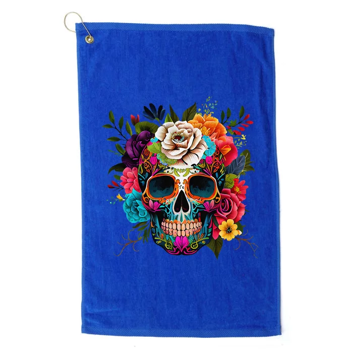 Cinco De Mayo Sugar Skull Day Of The Dead Mexican Fiesta Platinum Collection Golf Towel