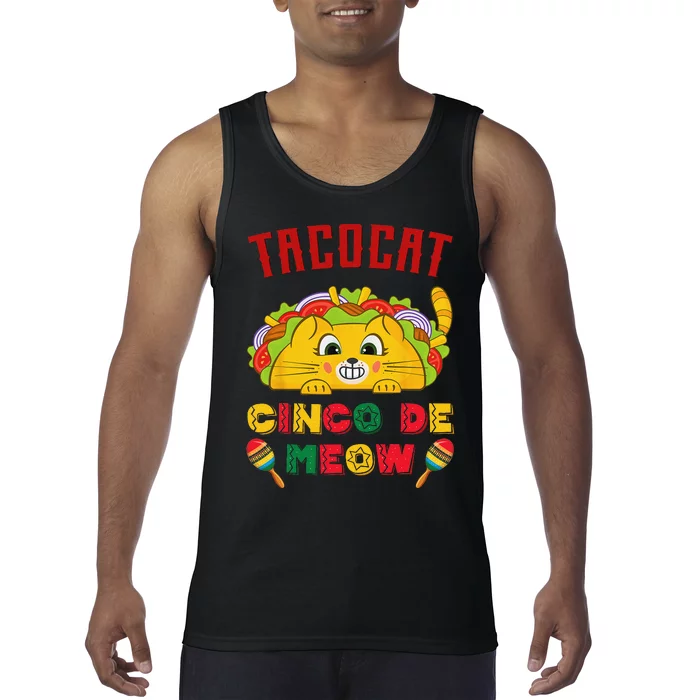 Cinco de Meow taco cat, Mexican Cinco De Mayo Cat Lovers Tank Top