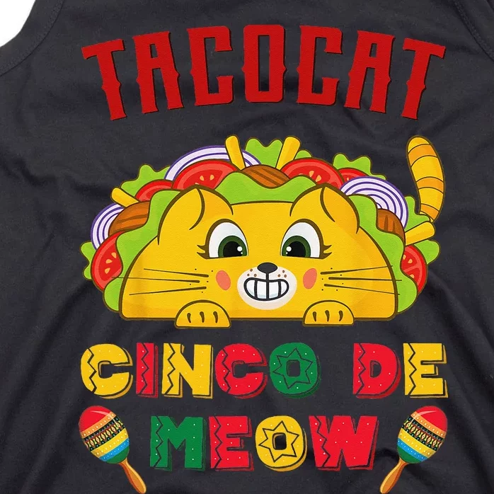 Cinco de Meow taco cat, Mexican Cinco De Mayo Cat Lovers Tank Top