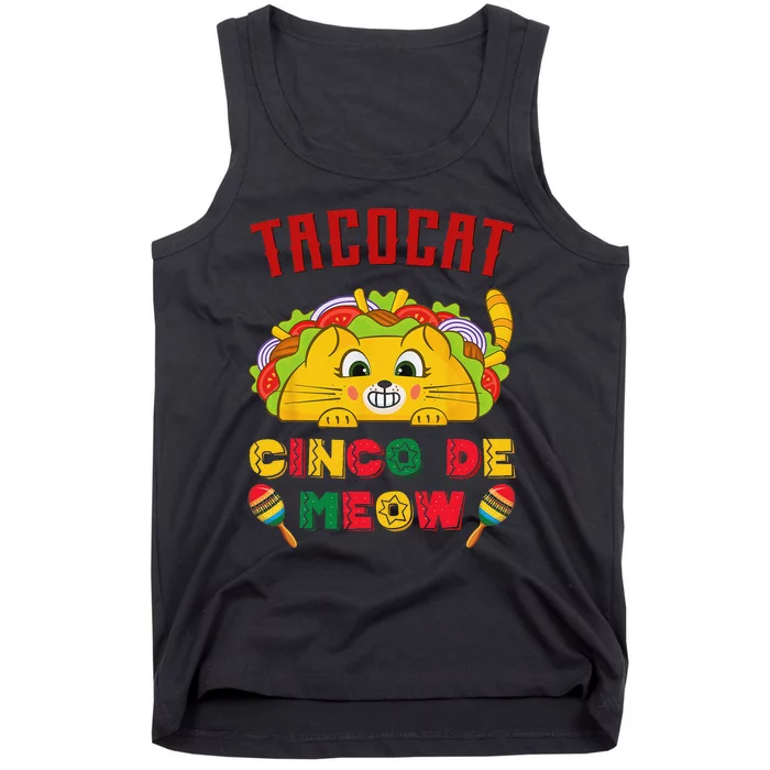 Cinco de Meow taco cat, Mexican Cinco De Mayo Cat Lovers Tank Top