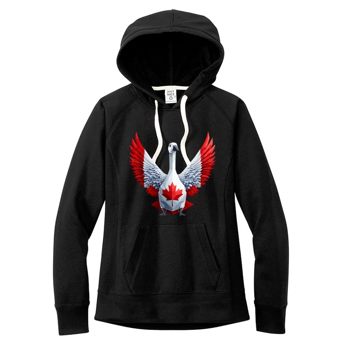 Canada Day Maple Leaf Bird Women's Fleece Hoodie