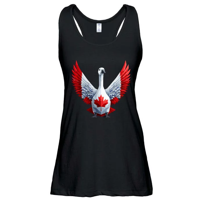 Canada Day Maple Leaf Bird Ladies Essential Flowy Tank