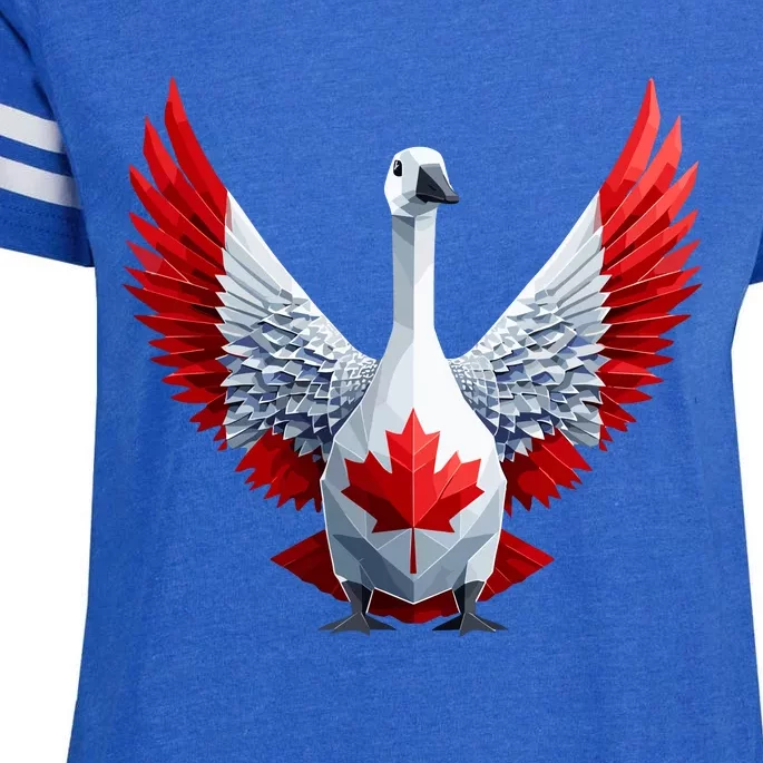 Canada Day Maple Leaf Bird Enza Ladies Jersey Football T-Shirt