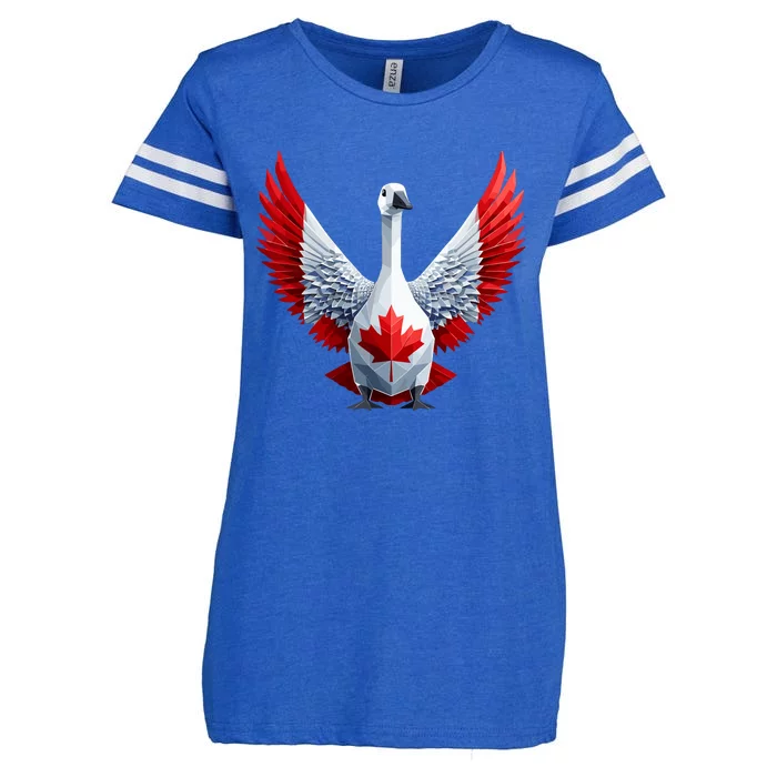 Canada Day Maple Leaf Bird Enza Ladies Jersey Football T-Shirt