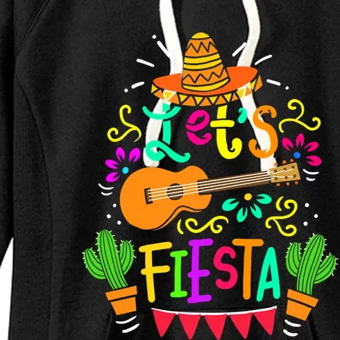 Cinco De Mayo Gift For Mexican Guitar Cactus Gift Women's Fleece Hoodie