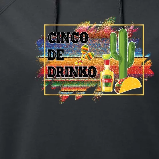 Cinco De Mayo Sombrero Festival Holiday Cactus Tacos Tequila Performance Fleece Hoodie