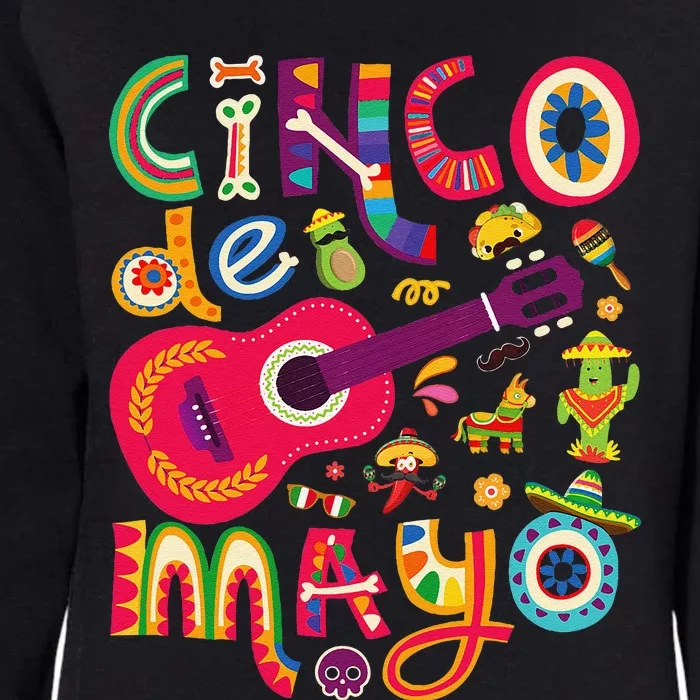 Cinco De Mayo Mexican Taco Guitar Fiesta Cinco De Mayo Womens California Wash Sweatshirt