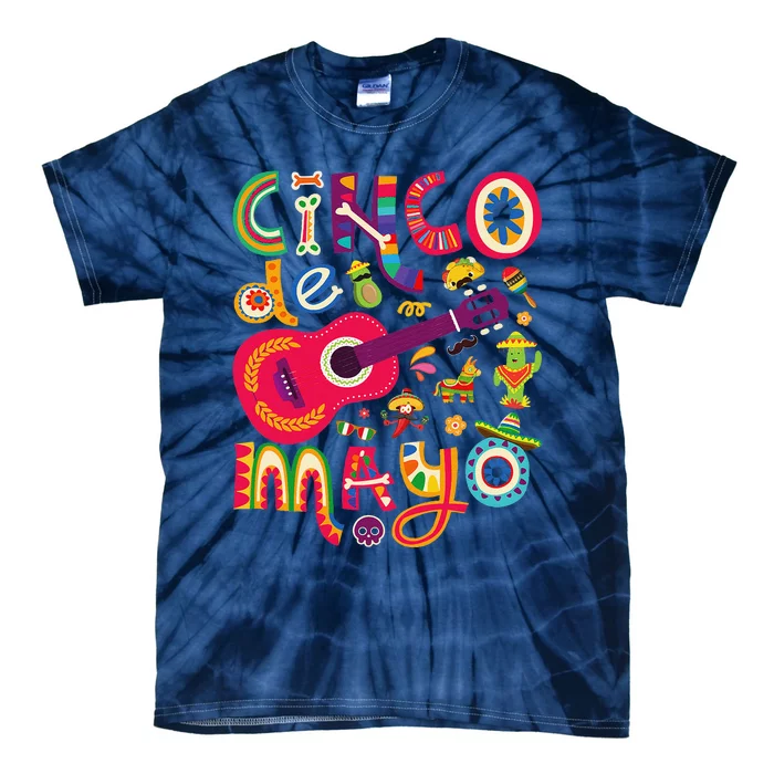 Cinco De Mayo Mexican Taco Guitar Fiesta Cinco De Mayo Tie-Dye T-Shirt