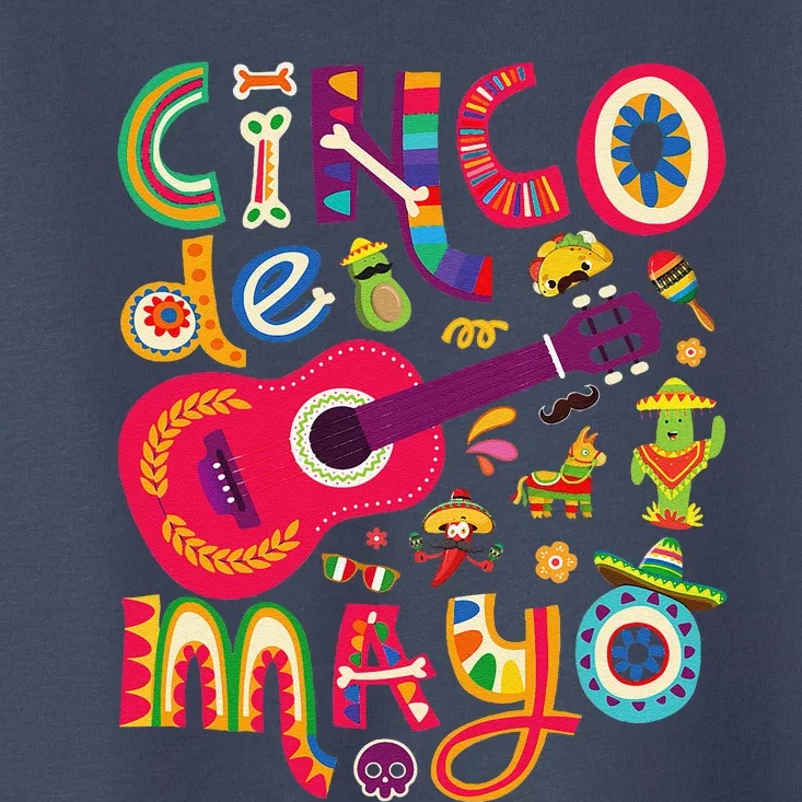 Cinco De Mayo Mexican Taco Guitar Fiesta Cinco De Mayo Toddler T-Shirt