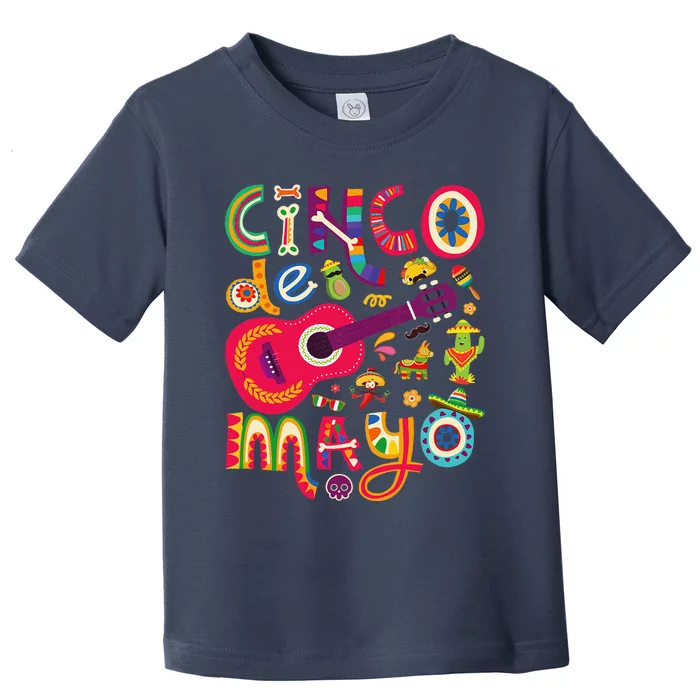 Cinco De Mayo Mexican Taco Guitar Fiesta Cinco De Mayo Toddler T-Shirt