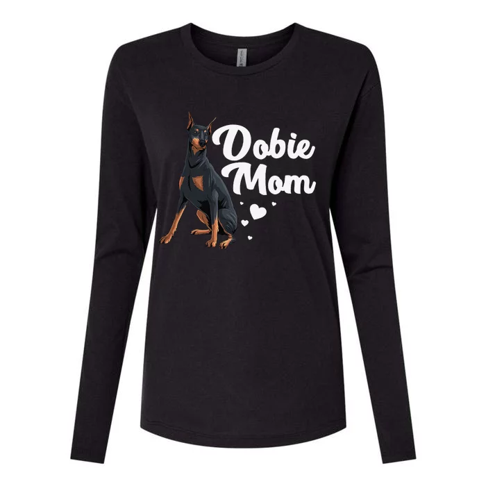 Cool Doberman Mom Art  Doberman Pinscher Dobie Lovers Womens Cotton Relaxed Long Sleeve T-Shirt