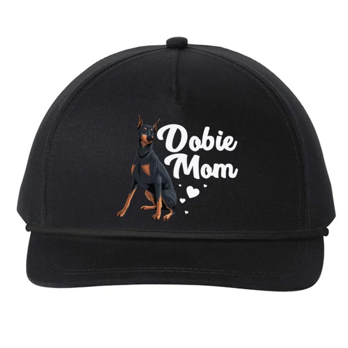 Cool Doberman Mom Art  Doberman Pinscher Dobie Lovers Snapback Five-Panel Rope Hat