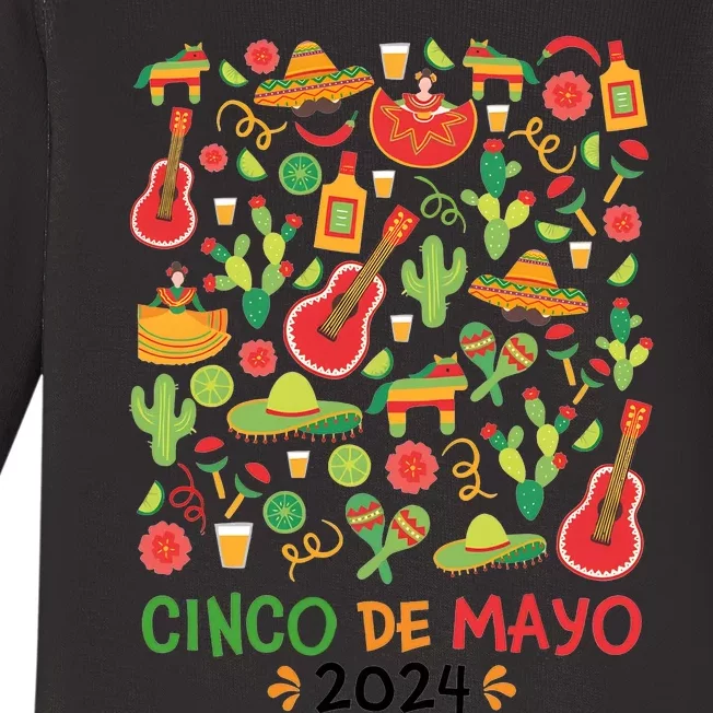 Cinco De Mayo 202 Mama Cita Mexican Baby Long Sleeve Bodysuit