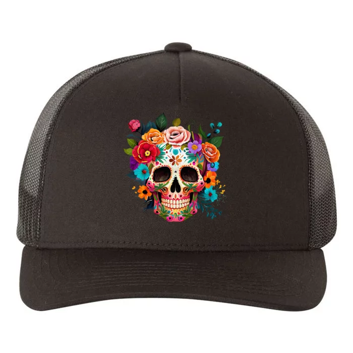 Cinco De Mayo Sugar Skull Day Of The Dead Mexican Fiesta Yupoong Adult 5-Panel Trucker Hat