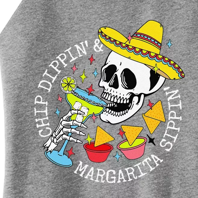 Chip Dippin & Margarita Sippin Sugar Skull Cinco De Mayo Women’s Perfect Tri Rocker Tank