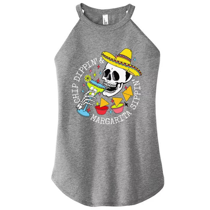 Chip Dippin & Margarita Sippin Sugar Skull Cinco De Mayo Women’s Perfect Tri Rocker Tank